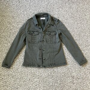Knox Rose Women's Size Small Green Army Utility Button Up Jacket Coat Pockets